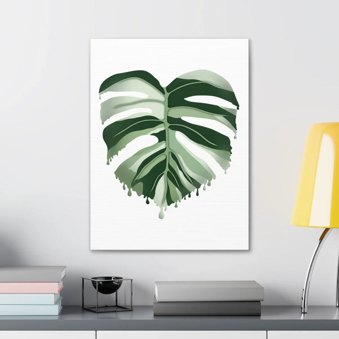 Melting Monstera Albo Canvas | Large Botanical Canvas Art Print With Matte Finish - Laura Christine Photography & Design