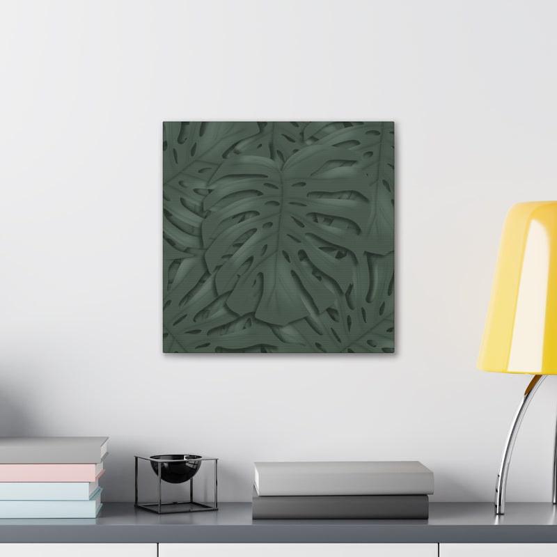 Loneta Monstera Verde Oscuro