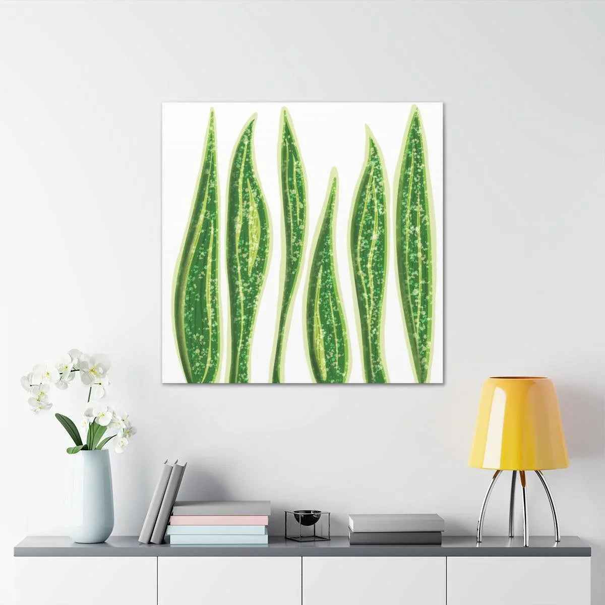 Snake Plant Canvas | Botanical Canvas Decor - Matte Finish Artwork for Living Room