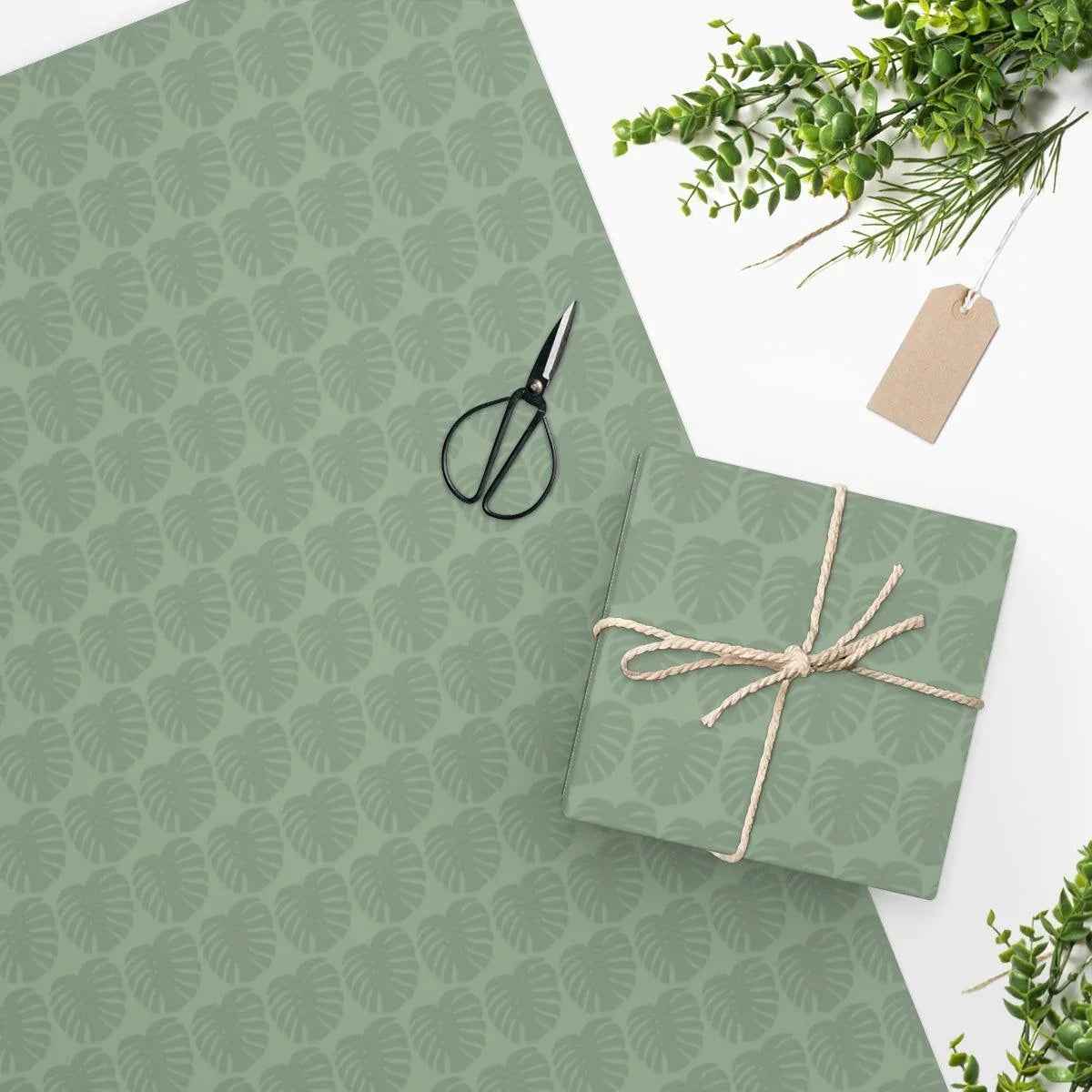Monstera Wrapping Paper – Green Leaf Botanical Gift Wrap With Premium Gloss Finish