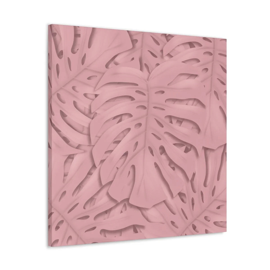 Monstera Canvas Art | Pink Wall Art - Botanical Wall Decor on Stretched Cotton Canvas Print