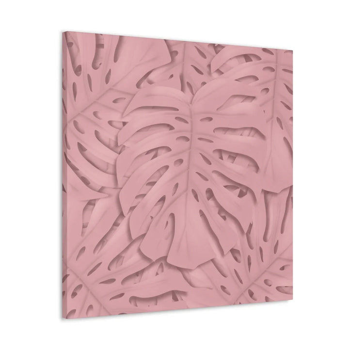 Monstera Canvas Art | Pink Wall Art - Botanical Wall Decor on Stretched Cotton Canvas Print