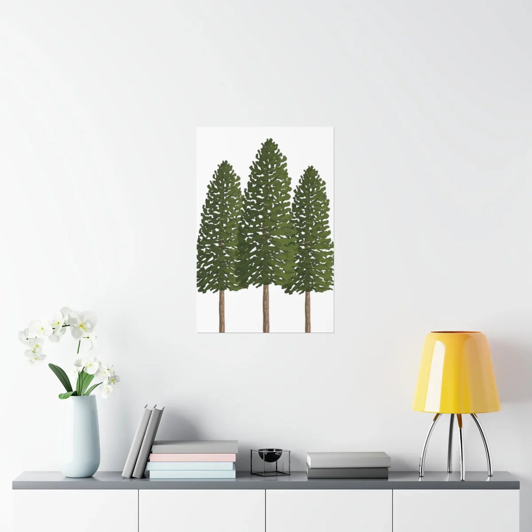 Ponderosa Pine Print | Large Pine Tree Poster on Museum Grade Paper Art Unframed