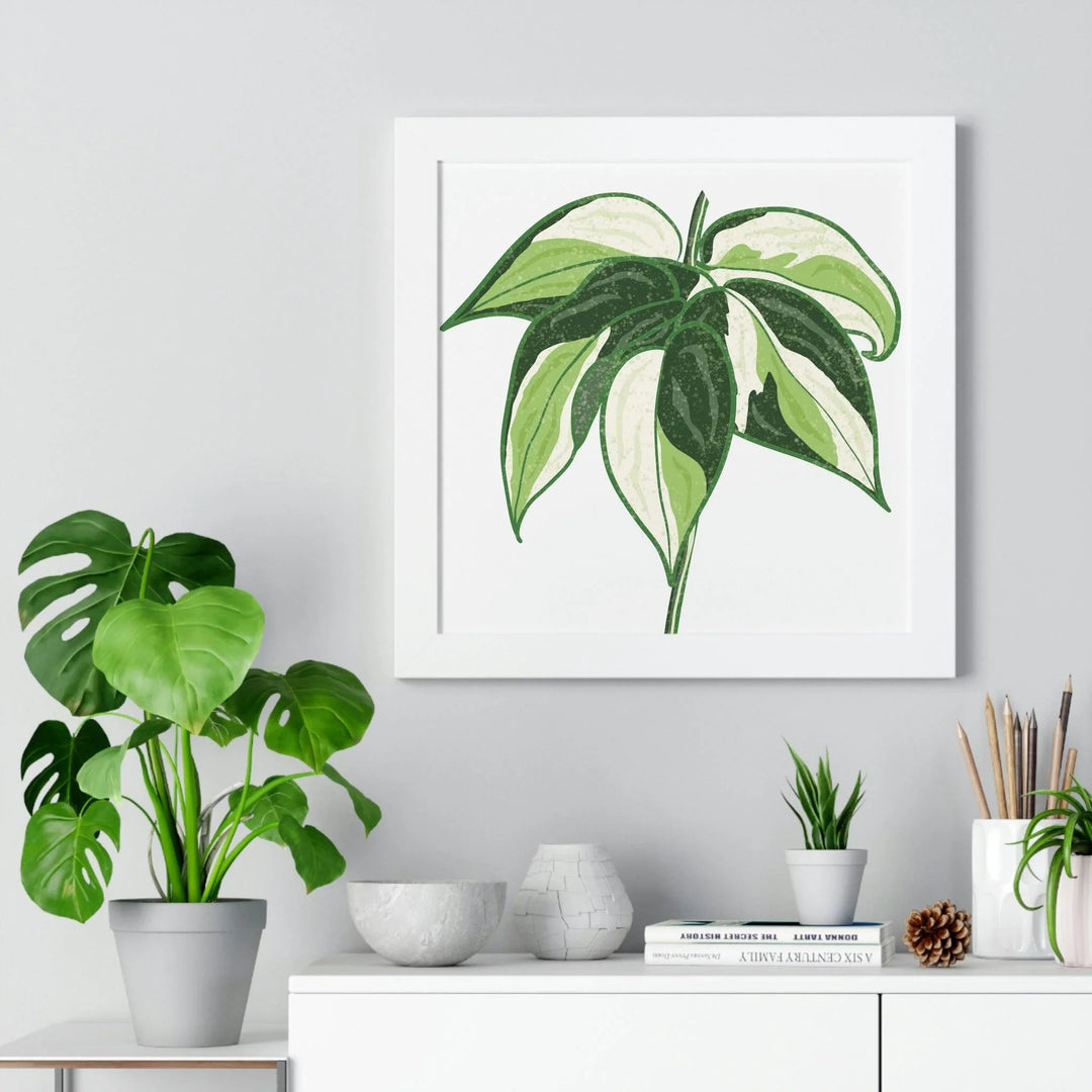 Philodendron 'Cream Splash' Framed Print, Poster, Printify, Framed, Home & Living, Indoor, Paper, Posters, Laura Christine Photography & Design, laurachristinedesign.com