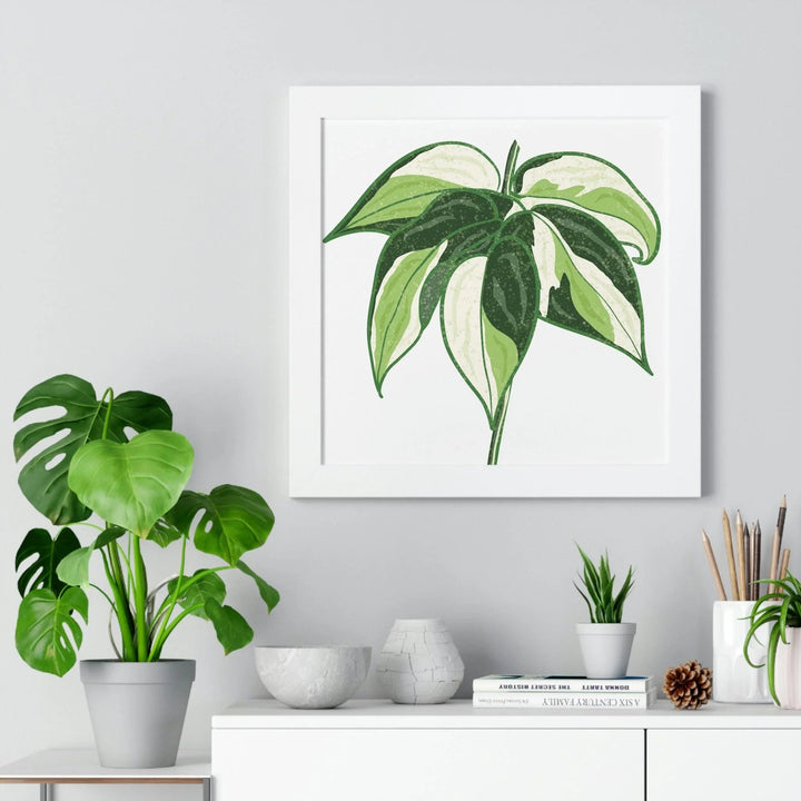 Philodendron 'Cream Splash' Framed Print, Poster, Printify, Framed, Home & Living, Indoor, Paper, Posters, Laura Christine Photography & Design, laurachristinedesign.com