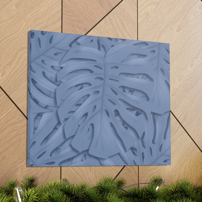 Slate Blue Monstera Canvas