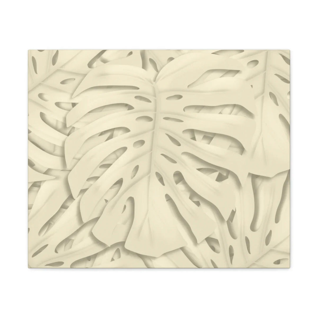 Monstera Canvas Print – Durable Cotton Stretched Canvas Art Print | Beige Botanical Wall Decor