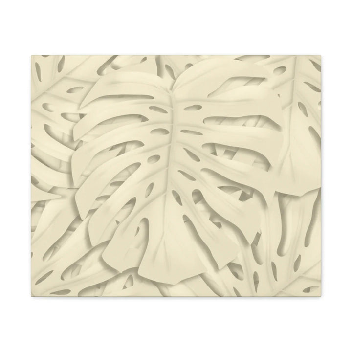 Monstera Canvas Print – Durable Cotton Stretched Canvas Art Print | Beige Botanical Wall Decor