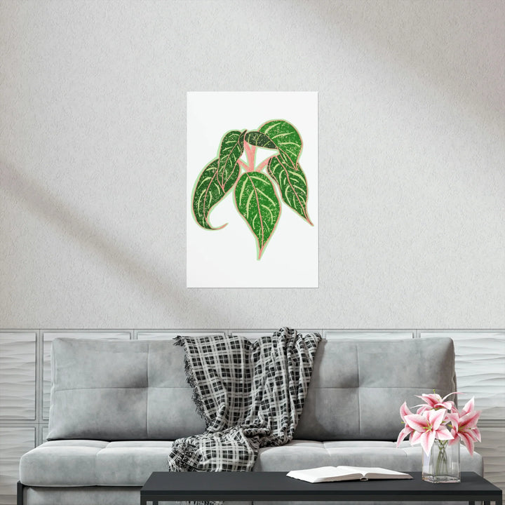 Aglaonema Art Print – Sparkling Sarah Botanical Wall Art | Museum Grade Paper Unframed