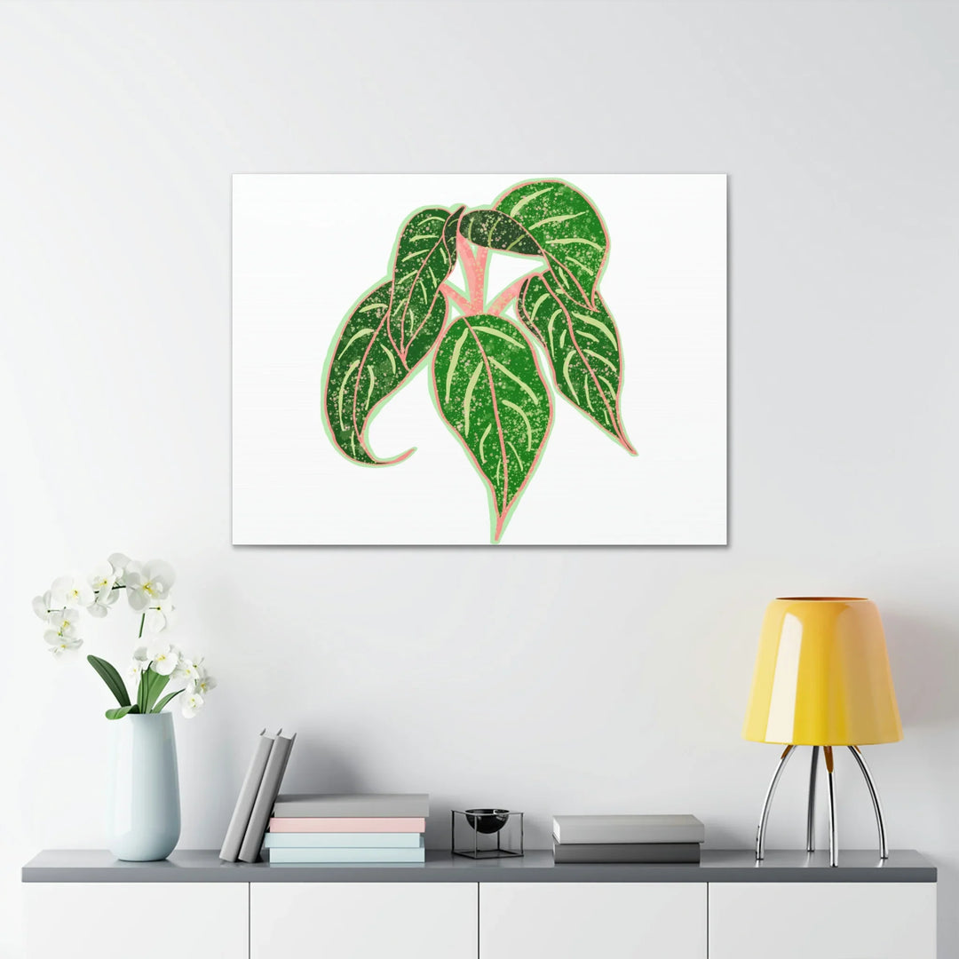 Aglaonema Plant Canvas | Sparkling Plant Artwork - Colorfast Canvas Art Print Decor