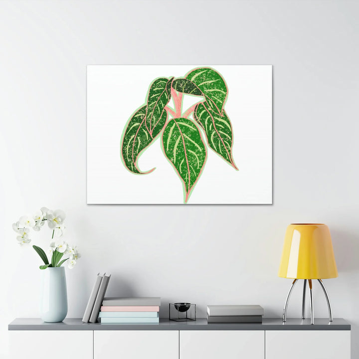 Aglaonema Plant Canvas | Sparkling Plant Artwork - Colorfast Canvas Art Print Decor