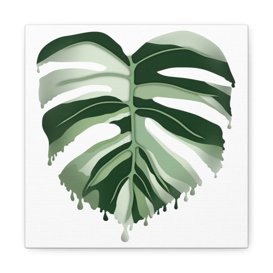 Melting Monstera Albo Canvas | Large Botanical Canvas Art Print With Matte Finish - Laura Christine Photography & Design