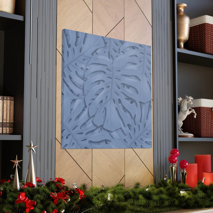 Monstera Canvas Art – Blue Monstera Print | Durable Matte Canvas Art Print