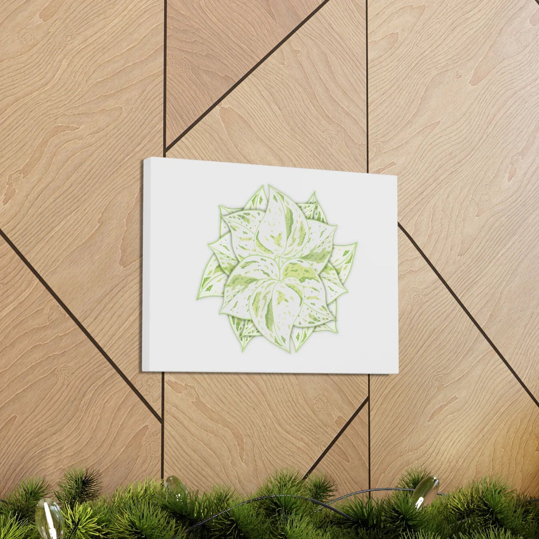 Snow Queen Pothos Canvas – Variegated Leaf Canvas Art Print | Durable Cotton - Laura Christine Photography & Design